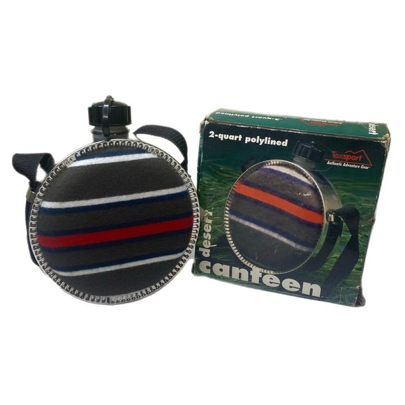 TexSport 2-Quart Polylined Blanket Covered Desert Canteen - Picture 1 of 16